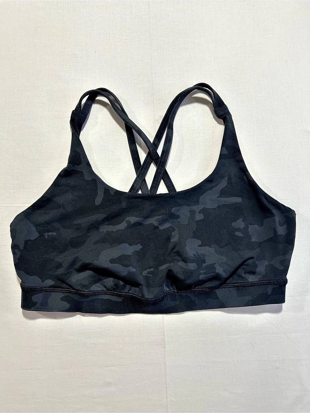 lululemon Free to Be Wild Bra Camo Sports Bra Black Size 12